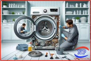 Vệ sinh máy giặt tại Dĩ An