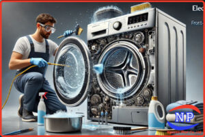 Vệ sinh máy giặt cửa trước Electrolux tại Dĩ An