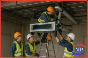 Thi công máy lạnh giấu trần nối ống gió