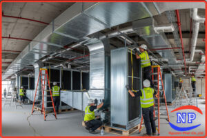 Thi công điều hòa âm trần nối ống gió cho tòa nhà